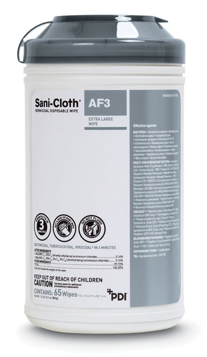 PDI Sani-Cloth Germicidal Wipes – 6 Canisters, 65 XL Wipes Each, EPA Registered