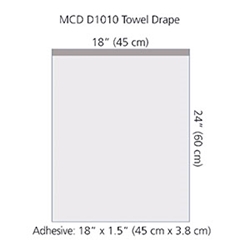 Cardinal Health Procedure Towel Drape, with Adhesive, 18 x 23, Sterile, 10/cs  