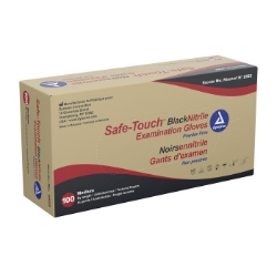 Dynarex - Safe-Touch Black Nitrile Exam Gloves, Latex/Powder-Free, Large, 100/BX 